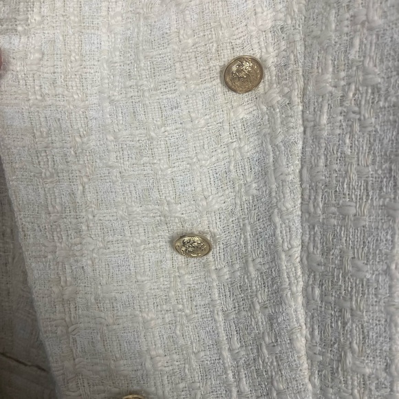 Sam Edelman Cheryl Open Front Crop Blazer in arctic wolf cream gold size XL - Picture 9 of 10